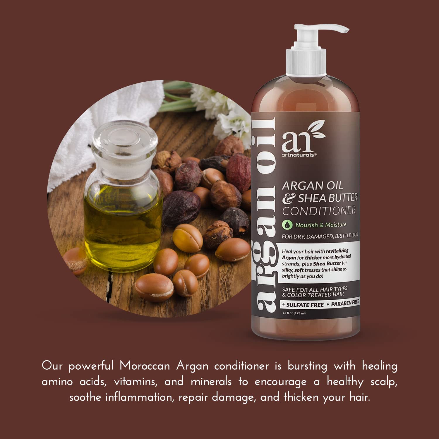 Artnaturals conditionneur argan – Cheveux brillants après utilisation