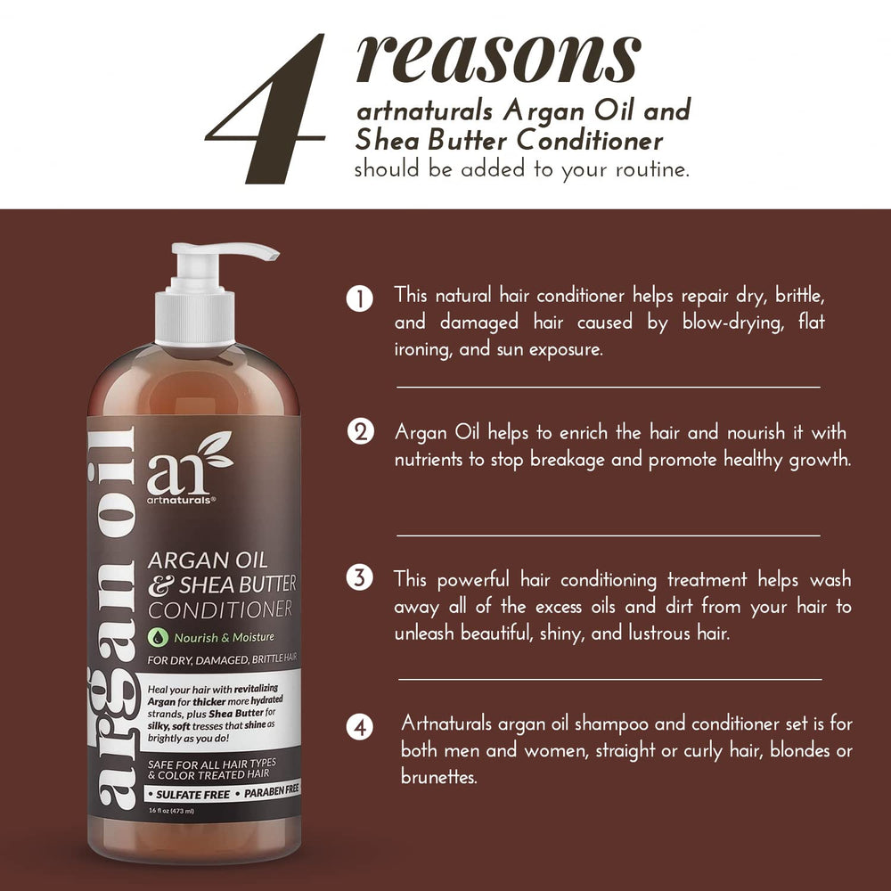 Artnaturals conditionneur argan – Mains appliquant sur cheveux, soin nourrissant