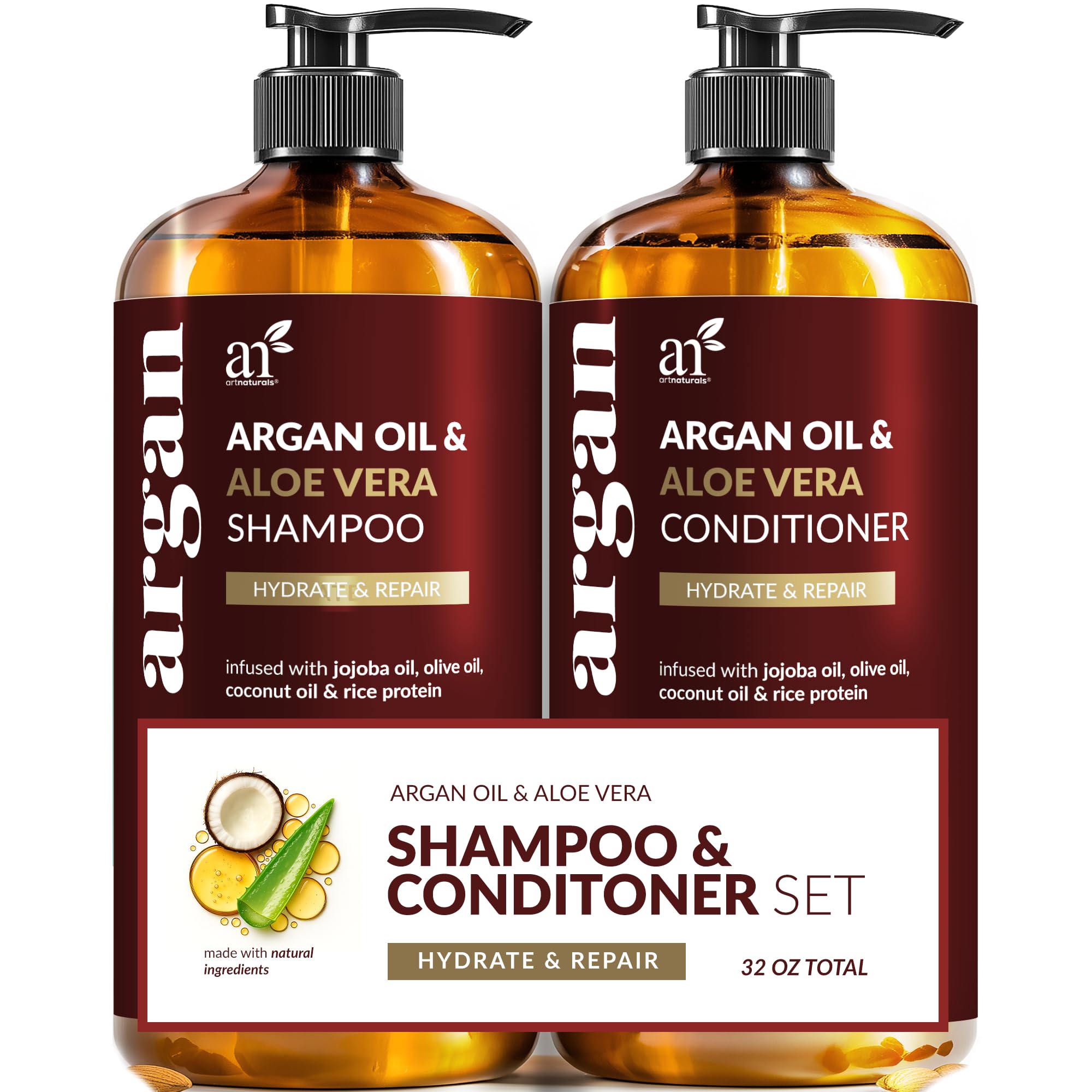 Artnaturals Shampoing Argan Keratine – bouteille élégante qui hydrate et nourrit les cheveux