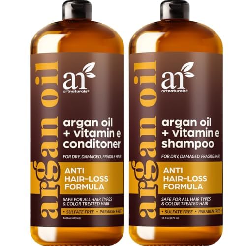 ArtNaturals Shampoing Argan Marocain en bouteille, revitalise le cuir chevelu et favorise la vitalité.
