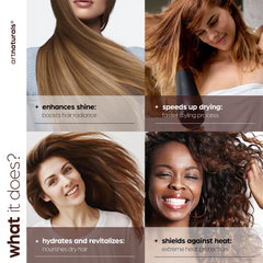 Artnaturals spray thermique pour tous les cheveux, coiffage facile et protection.