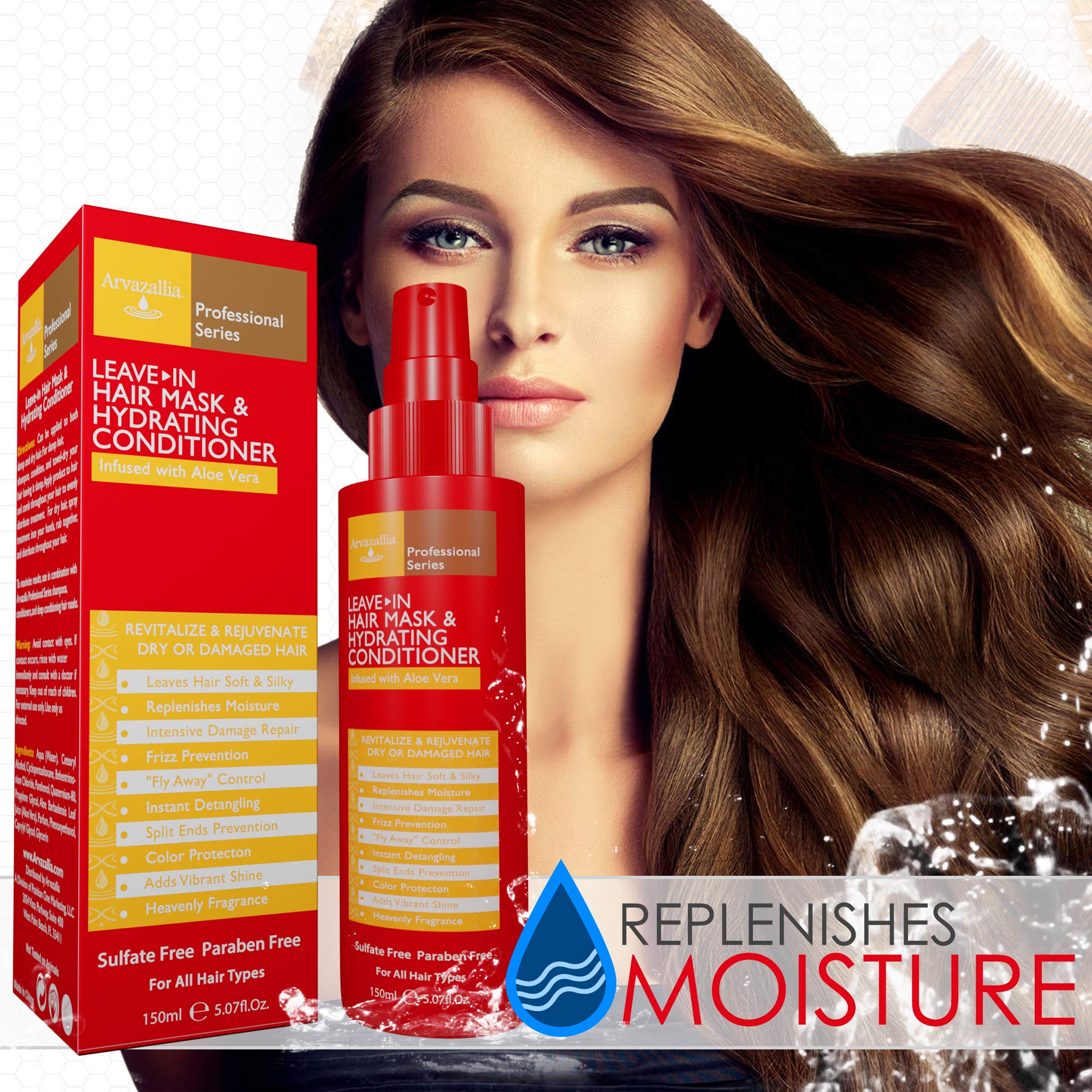 Arvazallia hydrating conditioner spray bottle delivers deep moisture for dry hair