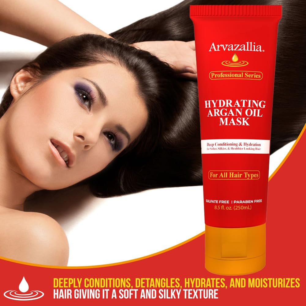 Arvazallia Masque argan - application simple sur cheveux humides.