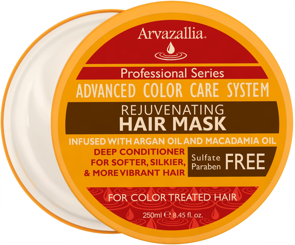 Masque Arvazallia pour cheveux colorés en bocal, soin intensif pour douceur durable