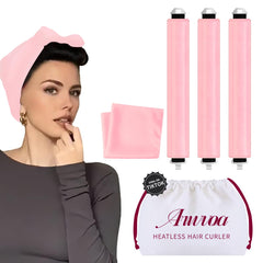 ARWVOA boucles sans chaleur avec tiges roses, résultat naturel.