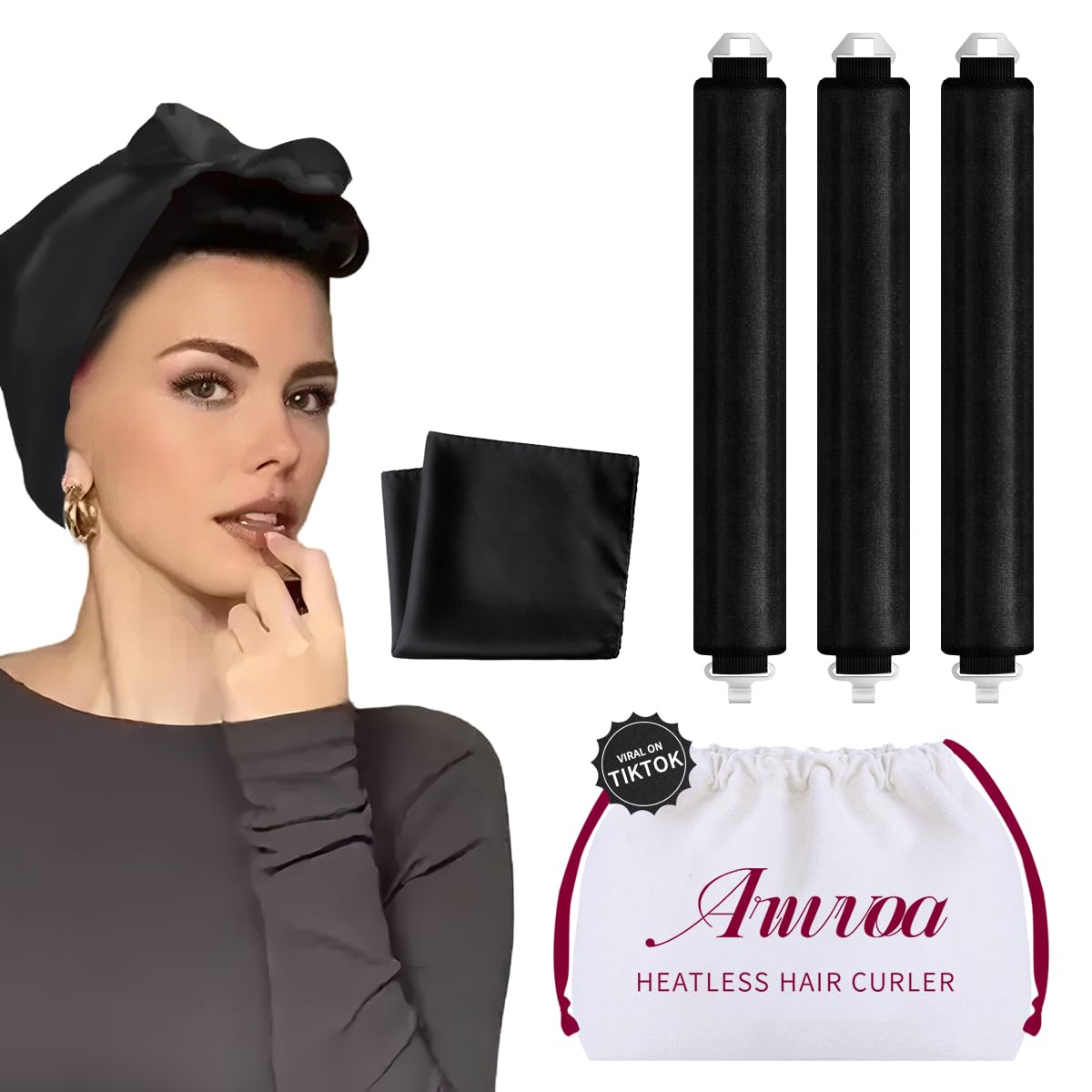 ARWVOA rouleaux sans chaleur en velours pour boucles souples et faciles à obtenir