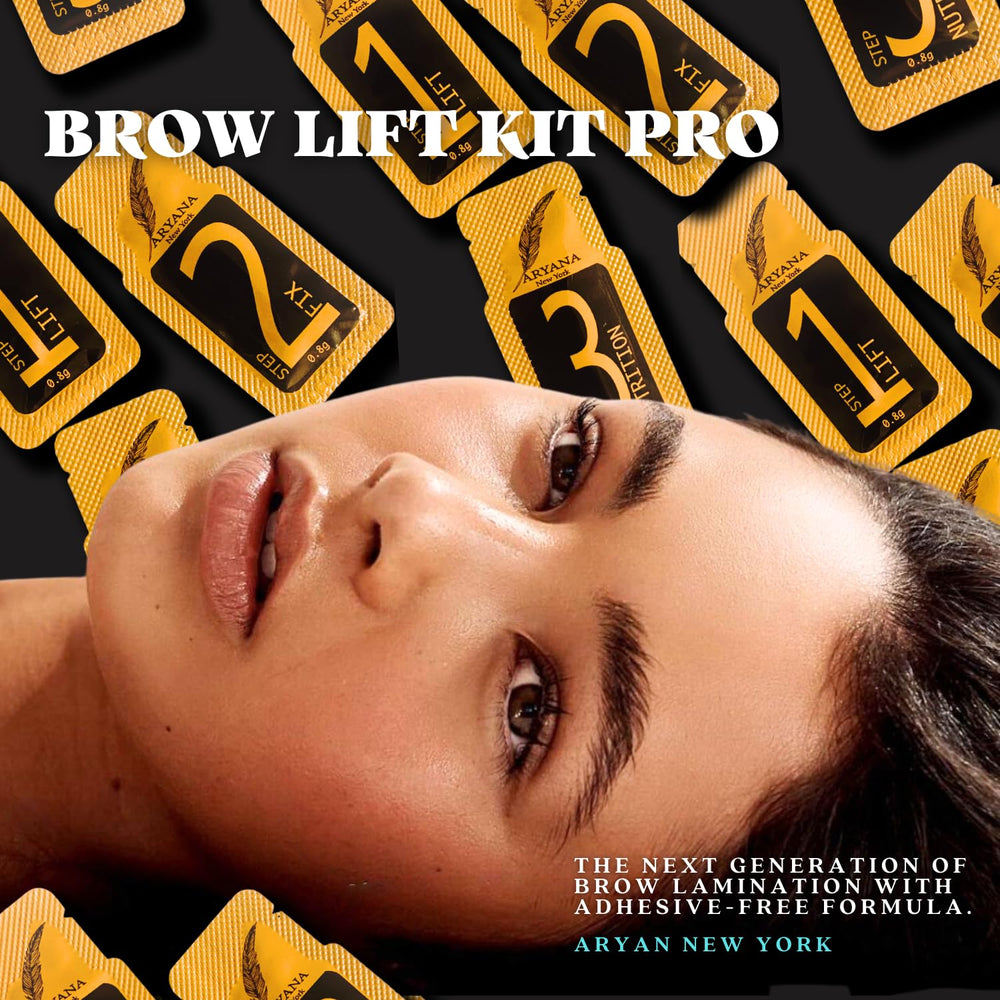 Sachet lamination sourcils ARYANA NEW YORK pour une application rapide en salon.