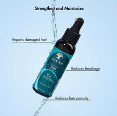 As I Am Bond Oil : ingrédients moringa-amla-céramides pour nourrir et protéger.