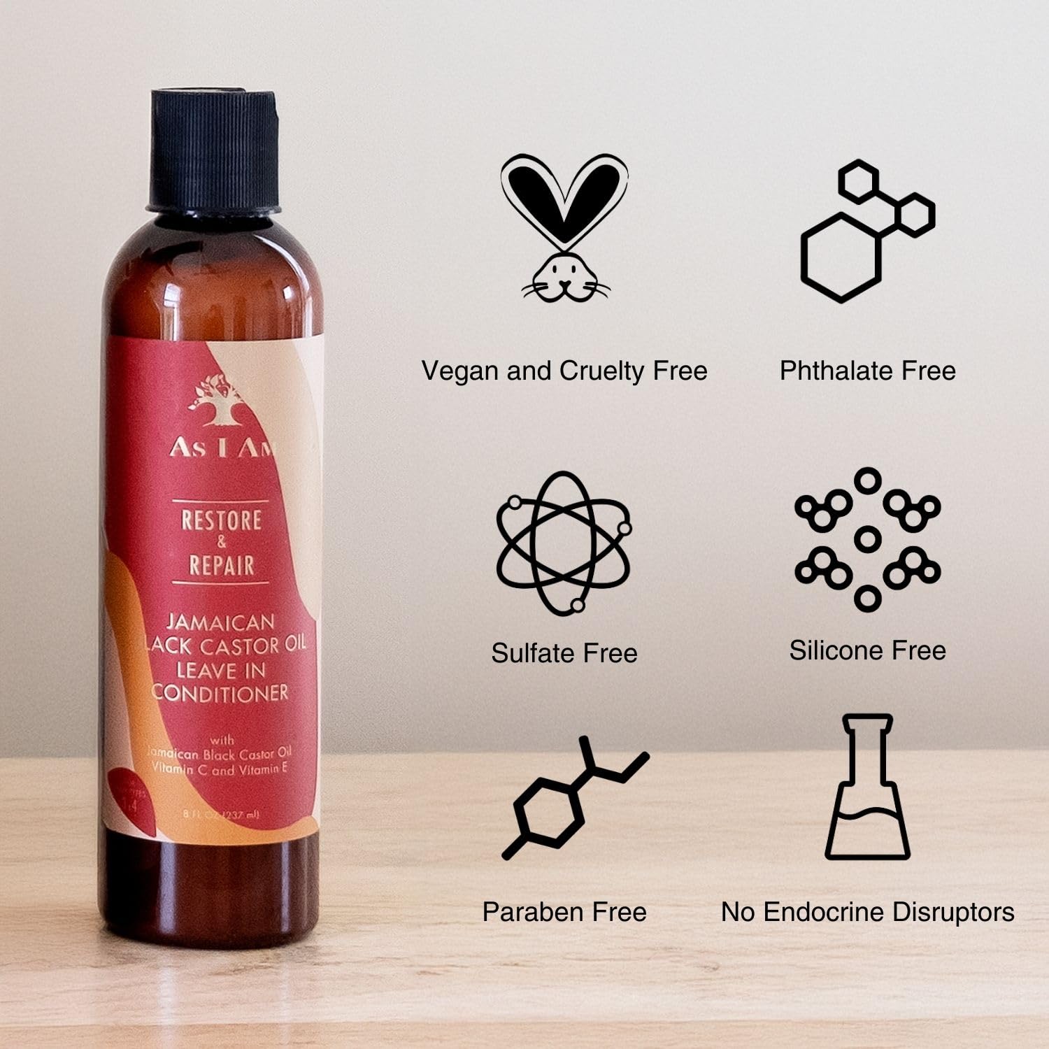 As I Am JBCO: emballage et ingrédients naturels du produit