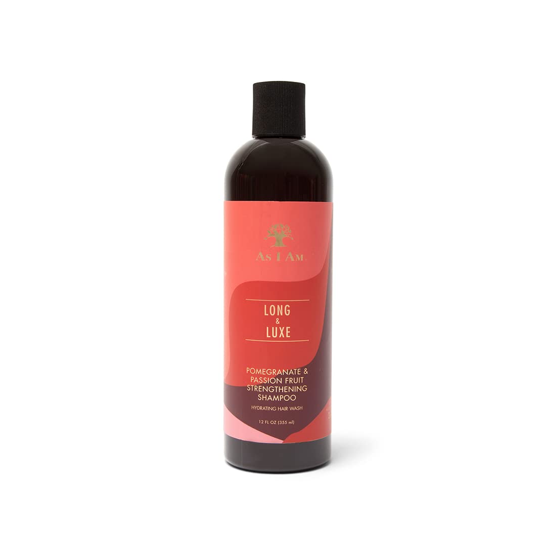 Marque As I Am – shampooing renforceur en bouteille, soin pour cheveux longs.