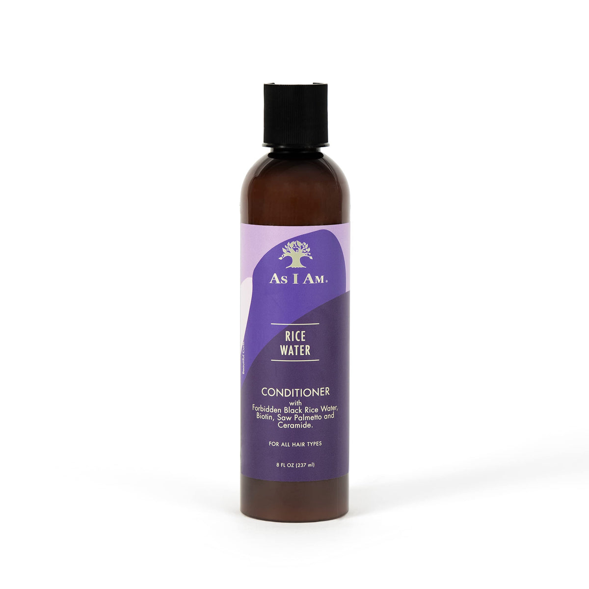 As I Am Rice Water Conditioner, bouteille 8oz prête pour l'hydratation efficace.