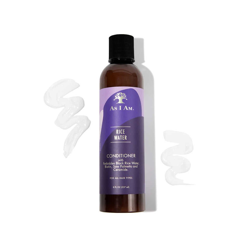 Routine capillaire simple avec As I Am Rice Water Conditioner.
