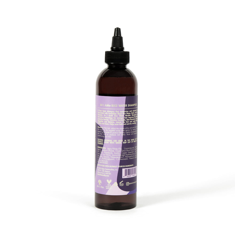 As I Am Shampoing Eau de Riz etiquette – emballage recyclable et sans cruauté