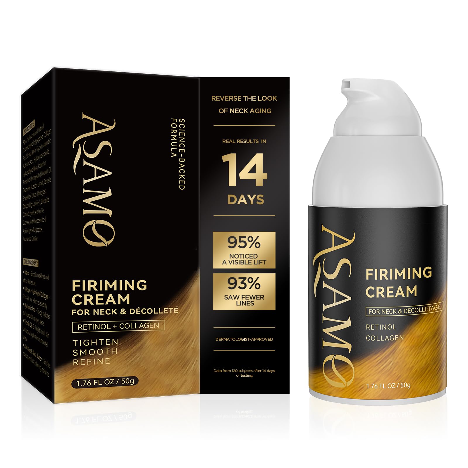 ASAMO Crème du cou – emballage élégant pour votre routine soin.