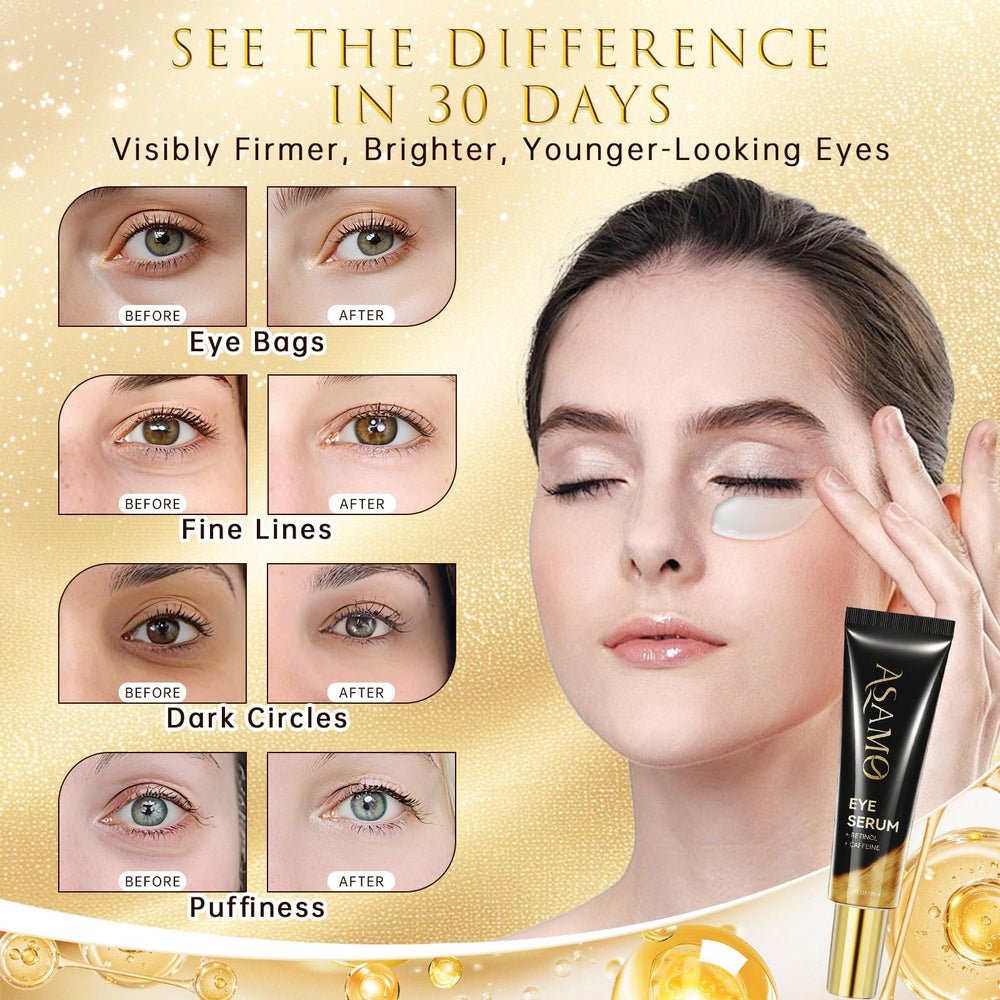 ASAMO Sérum Yeux Retinol-Caféine : embout tube pour une application précise autour des yeux.
