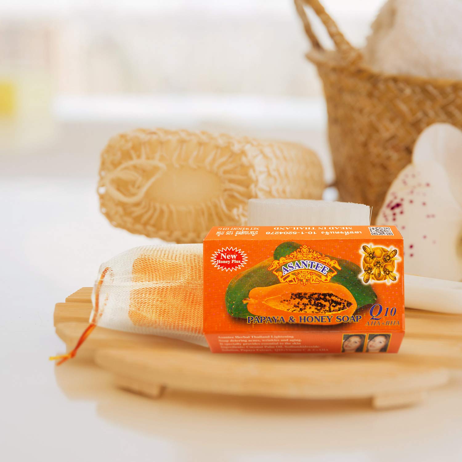 ASANTEE Papaye Miel: formule riche en miel et antioxydants pour hydrater.