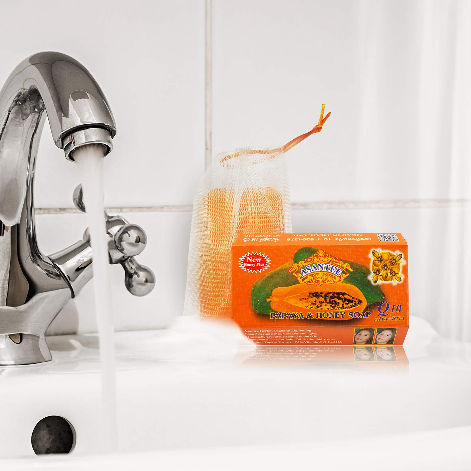 ASANTEE Papaye Miel: texture crèmeuse apportant hydratation et éclat.