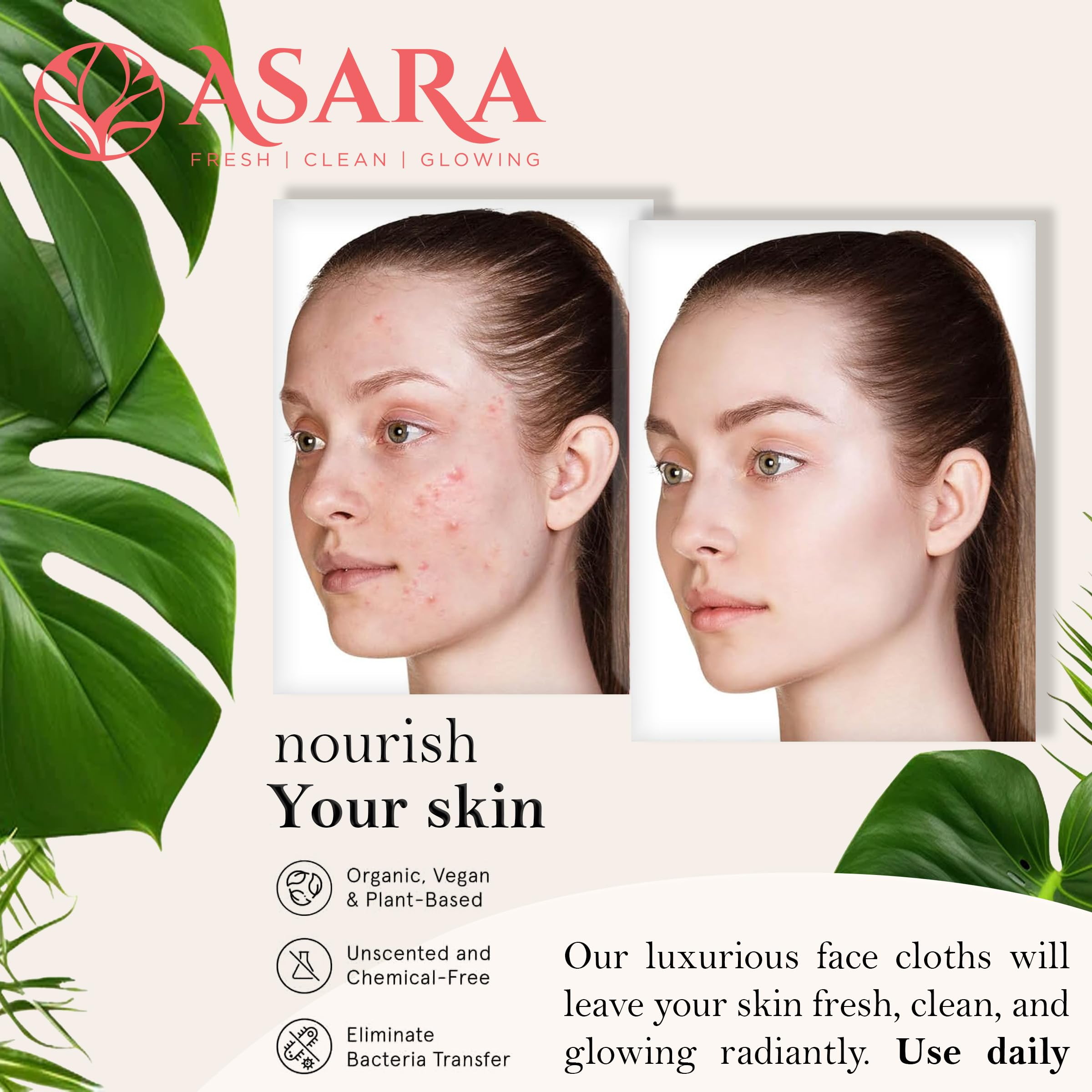 ASARA sensitive skin towelettes are highly absorbent and fragrance-free.
