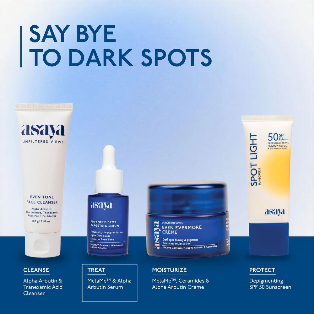 Asaya sérum dépigmentant, teint homogène et éclat naturel après utilisation régulière.
