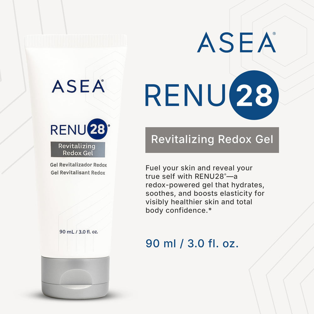 Application sur peau ASEA RENU28 Gel Redox, sensation fraîche et légère.