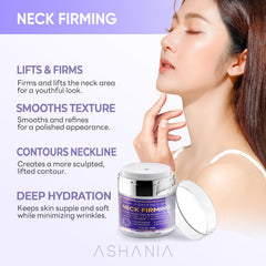Ashania Crème raffermissante du cou – pompe hygiénique pour doser sans gaspillage.