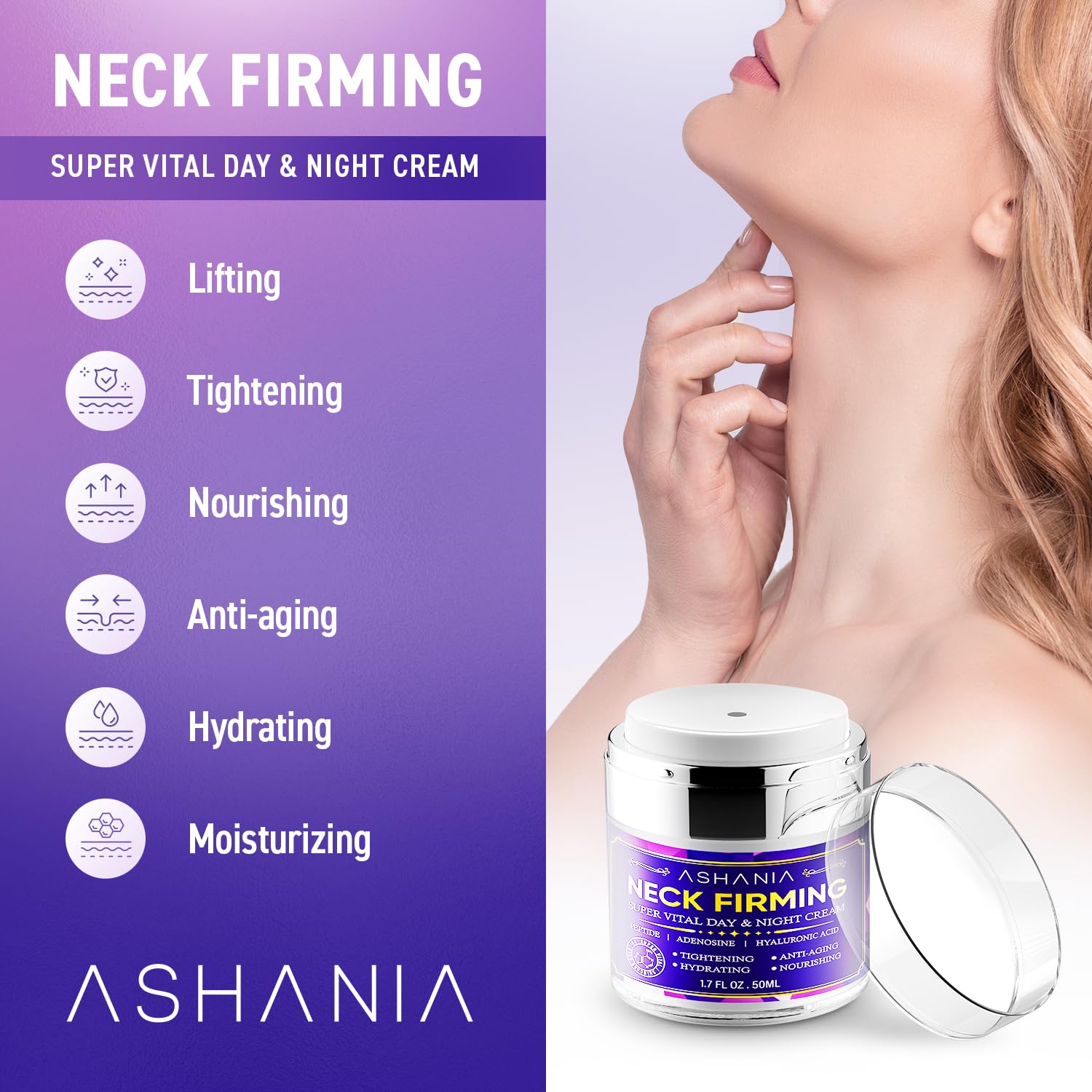 Ashania Crème Raffermissante — disque central, application précise et homogène.
