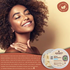 Application Beurre Karité Ashanti Naturals pour cheveux, douceur et nutrition.