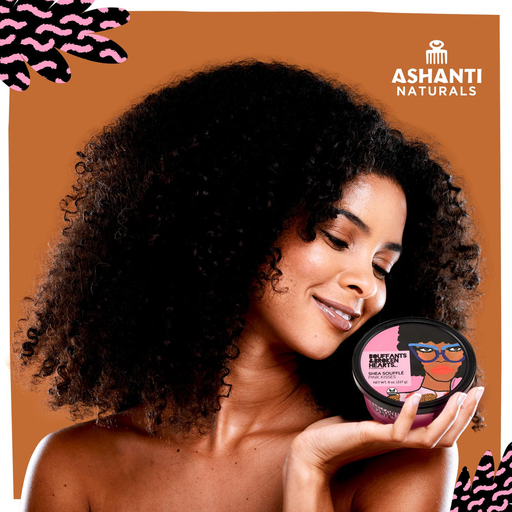 Ashanti Naturals Pink Kisses Soufflé – ingrédients naturels coco et amande pour nourrir.