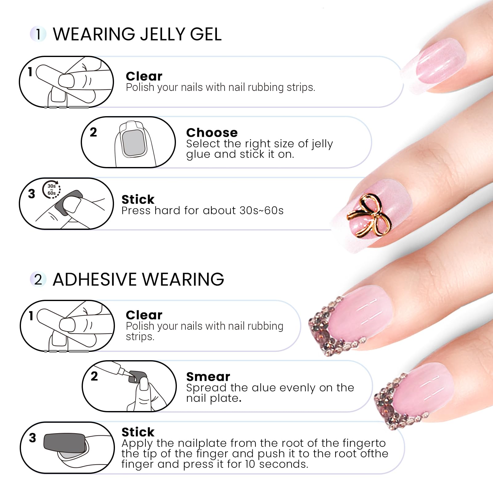 Ashowner tailles – douze options pour un ajustement précis des ongles.