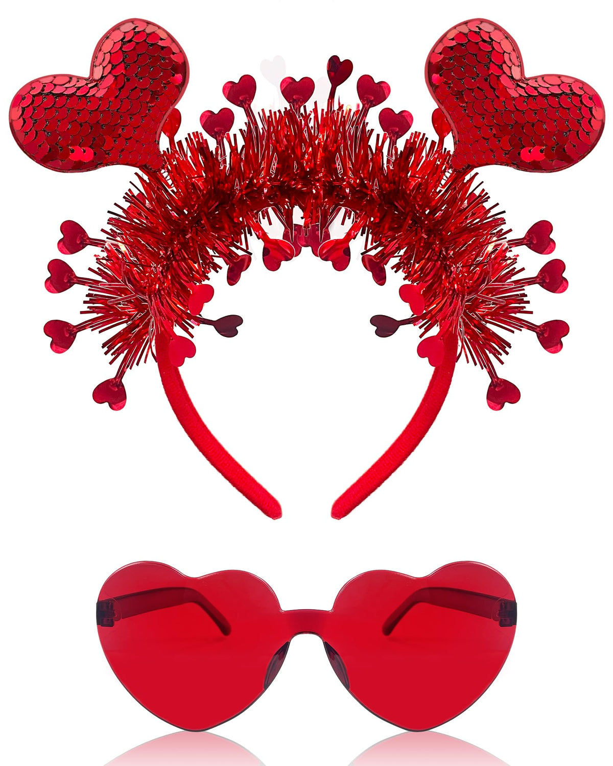 Asikkon bandeau cœur rouge, prêt pour une ambiance romantique.