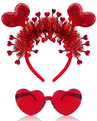 Asikkon bandeau cœur rouge, prêt pour une ambiance romantique.