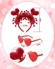 Asikkon lunettes cœur rouges, style ludique pour vos photos.