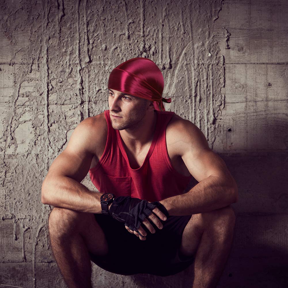 ASKNOTO durag queue longue bleu profond pour des waves uniformes toute la journée.