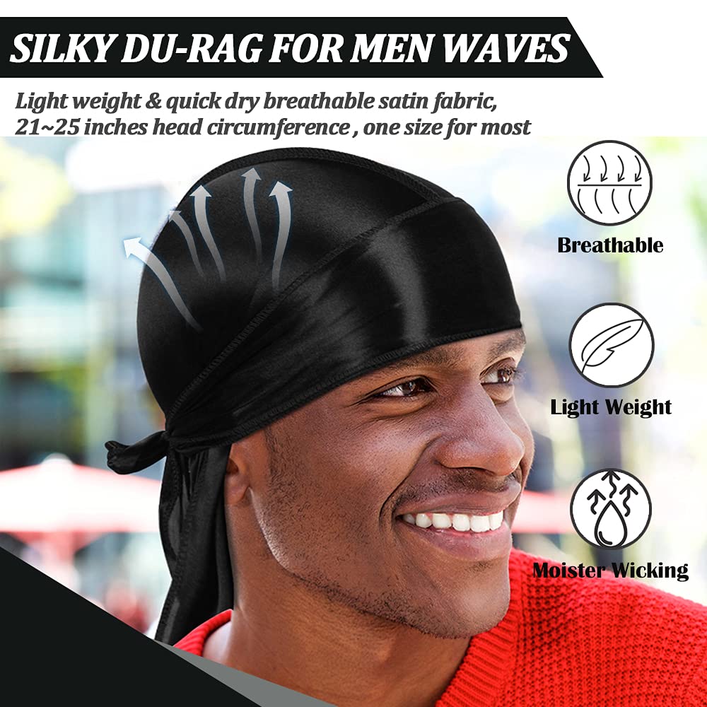 ASKNOTO durag queue longue rouge pour un style audacieux et fixation fiable.