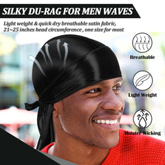 ASKNOTO durag queue longue rouge pour un style audacieux et fixation fiable.