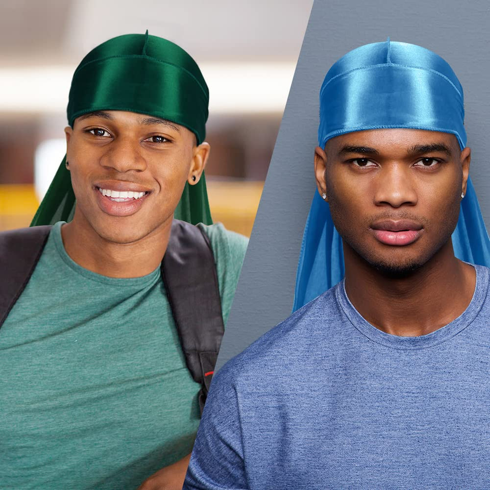 ASKNOTO durag queue longue vert foncé pour maintien stylé et ajustement doux.
