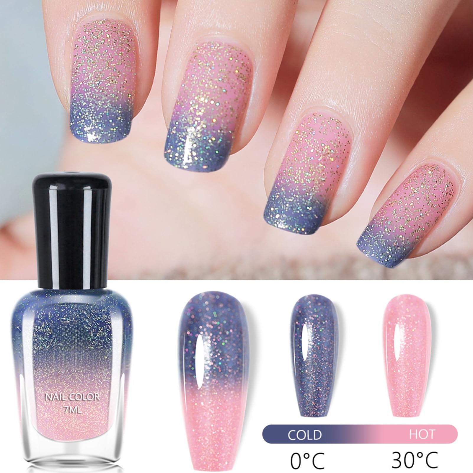ASMAYSA Vernis dégradé – couleurs qui évoluent selon la température.