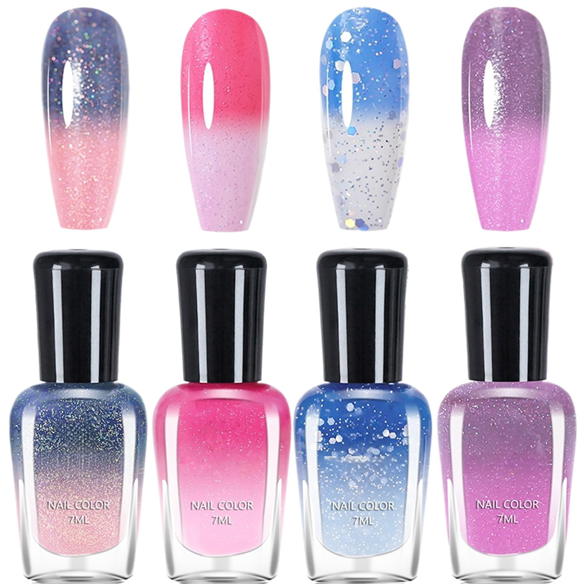 ASMAYSA Vernis Thermochrome – dégradé vivant selon la chaleur, style tendance.
