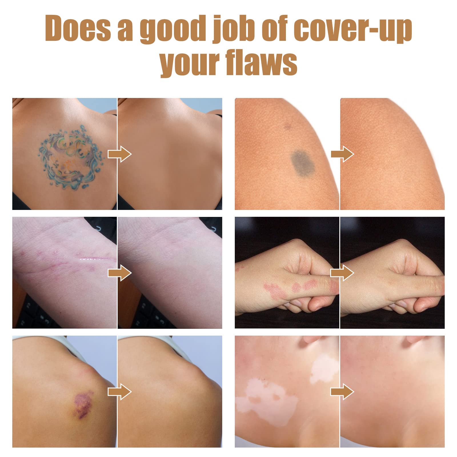 Asomooh correcteur tatouage, teinte sombre, ajuste l’apparence des zones foncées
