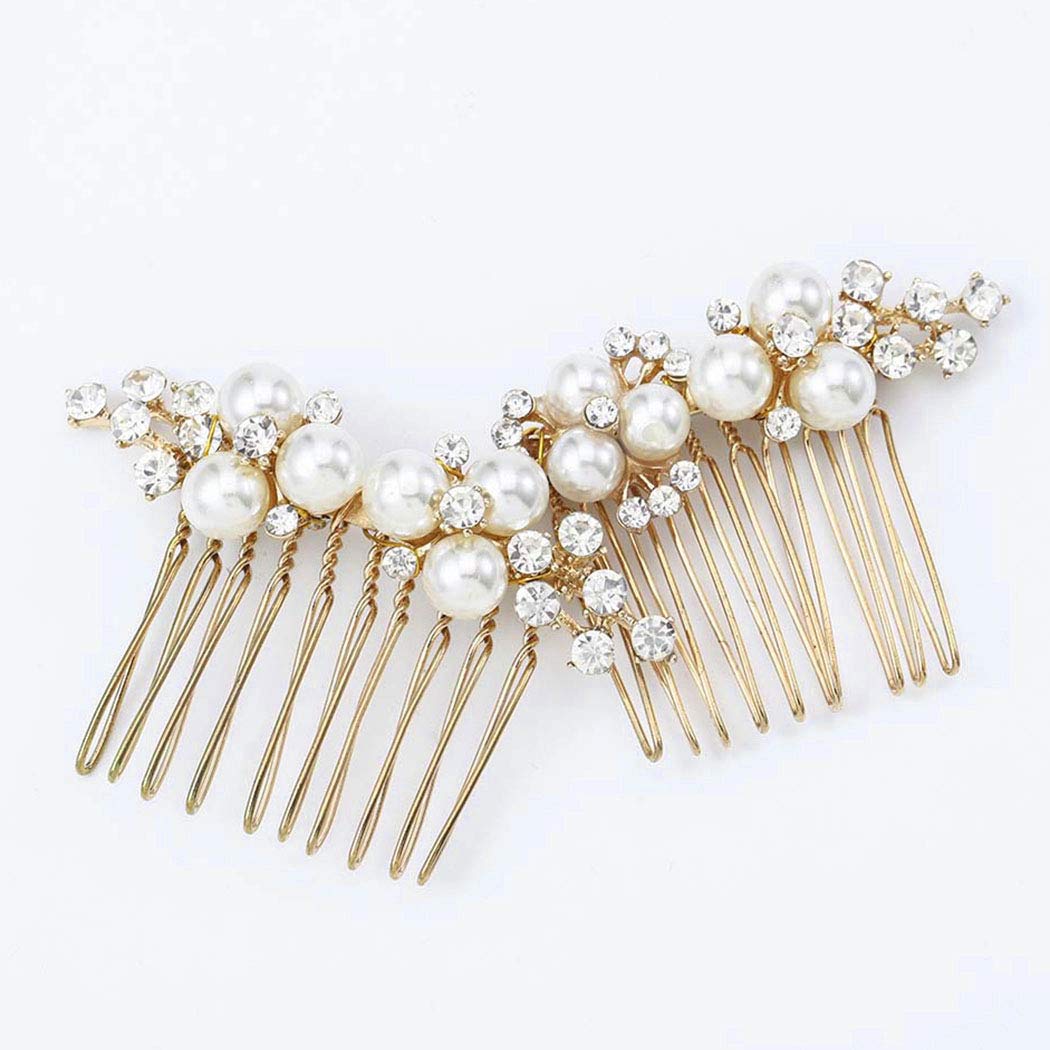 Asooll peigne perle-or pour mariage, accessoire élégant pour coiffure