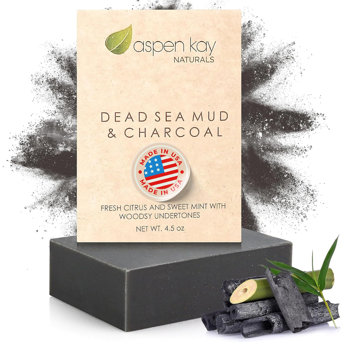 Savon Aspen Kay Naturals argile mer morte: purifie et rafraîchit la peau