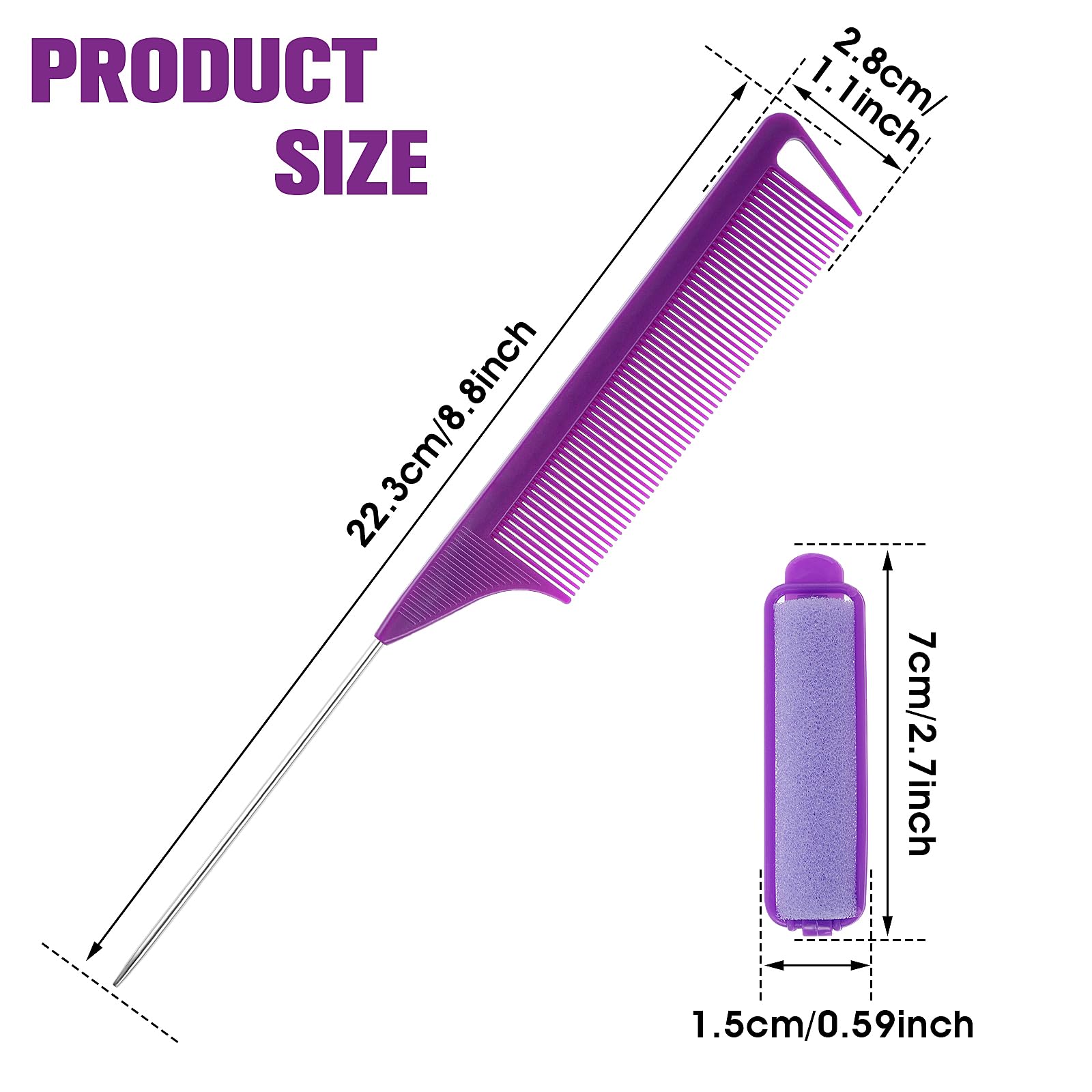 Aster: ensemble avec peigne à queue en acier pour finitions précises.