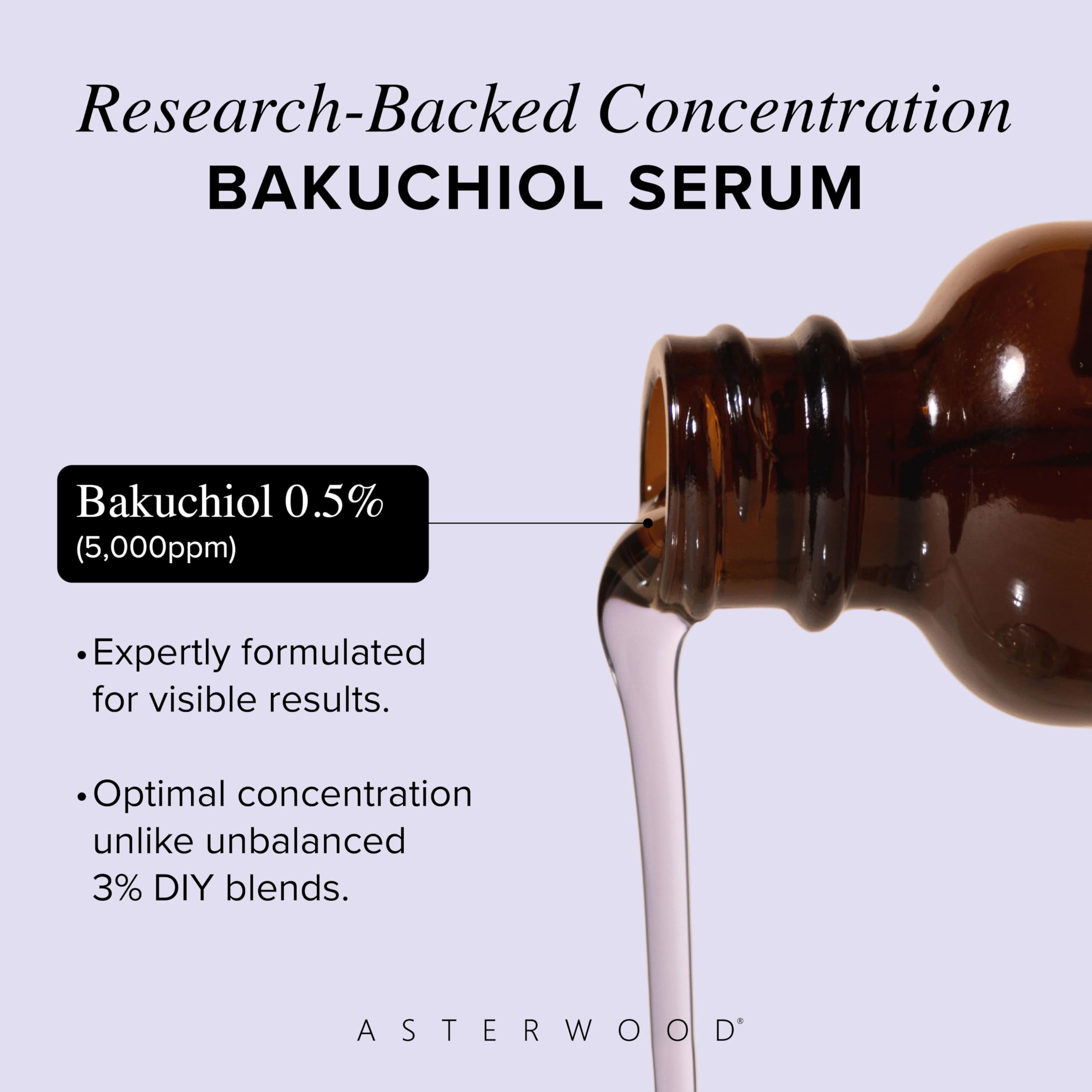 Texture crème satinée du sérum Asterwood Bakuchiol sur peau