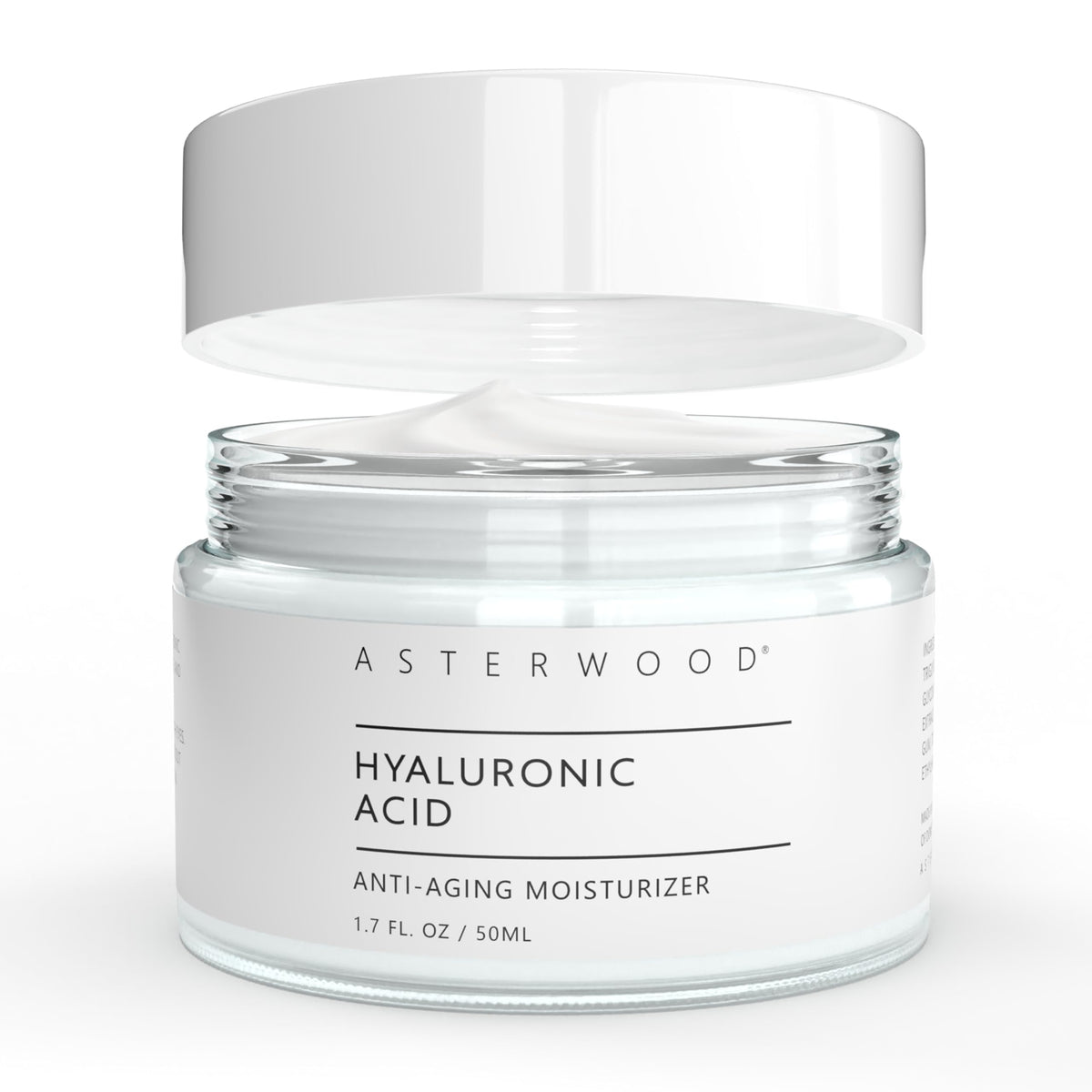 Asterwood Crème Hyaluronique - flacon pratique pour hydratation durable.
