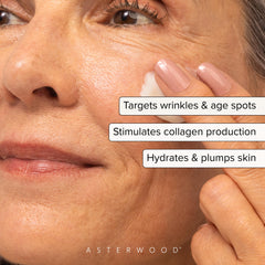Asterwood Matrixyl 3000 bottle close-up highlighting anti-wrinkle action.
