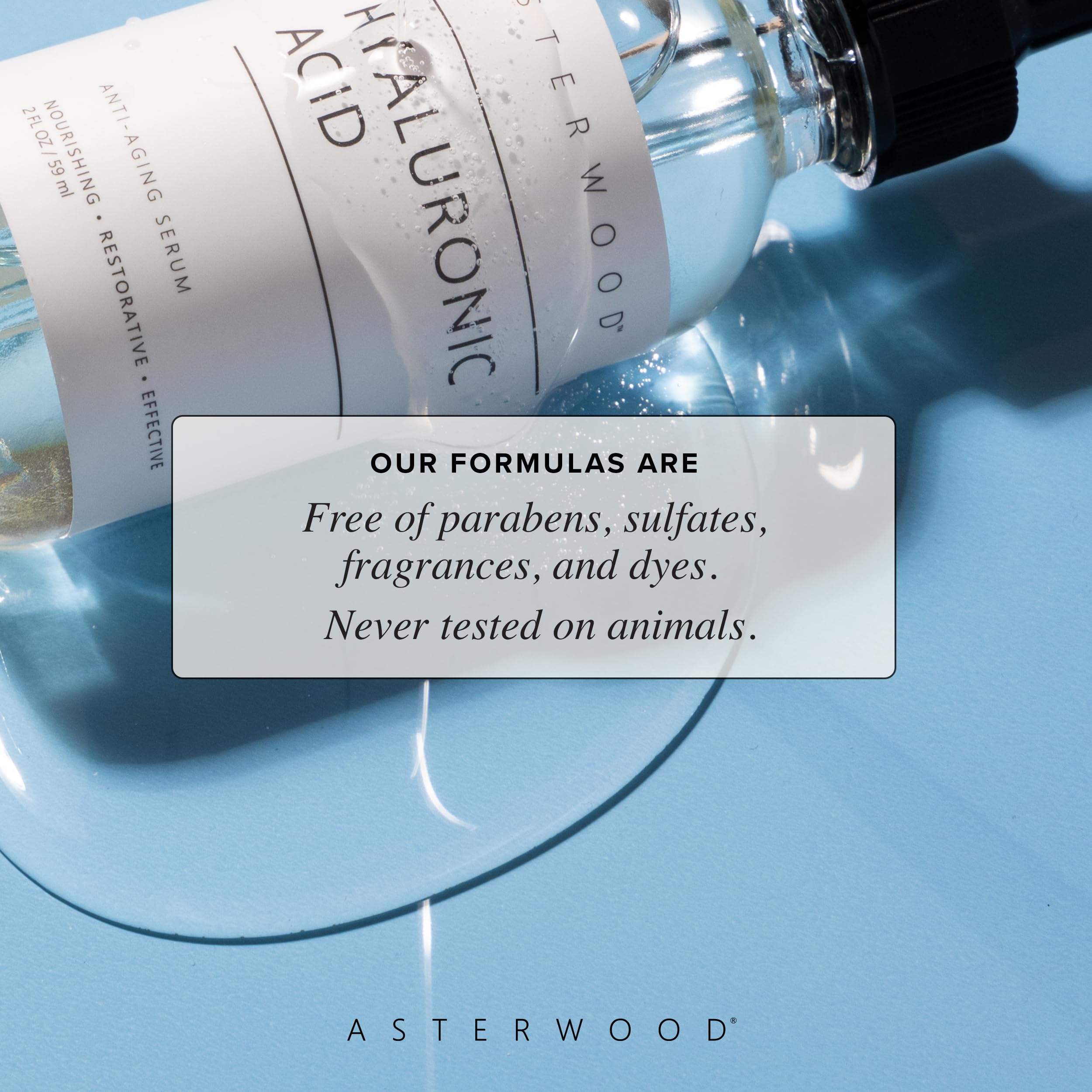 Sérum Asterwood pour peaux sensibles, douceur et hydratation quotidienne.