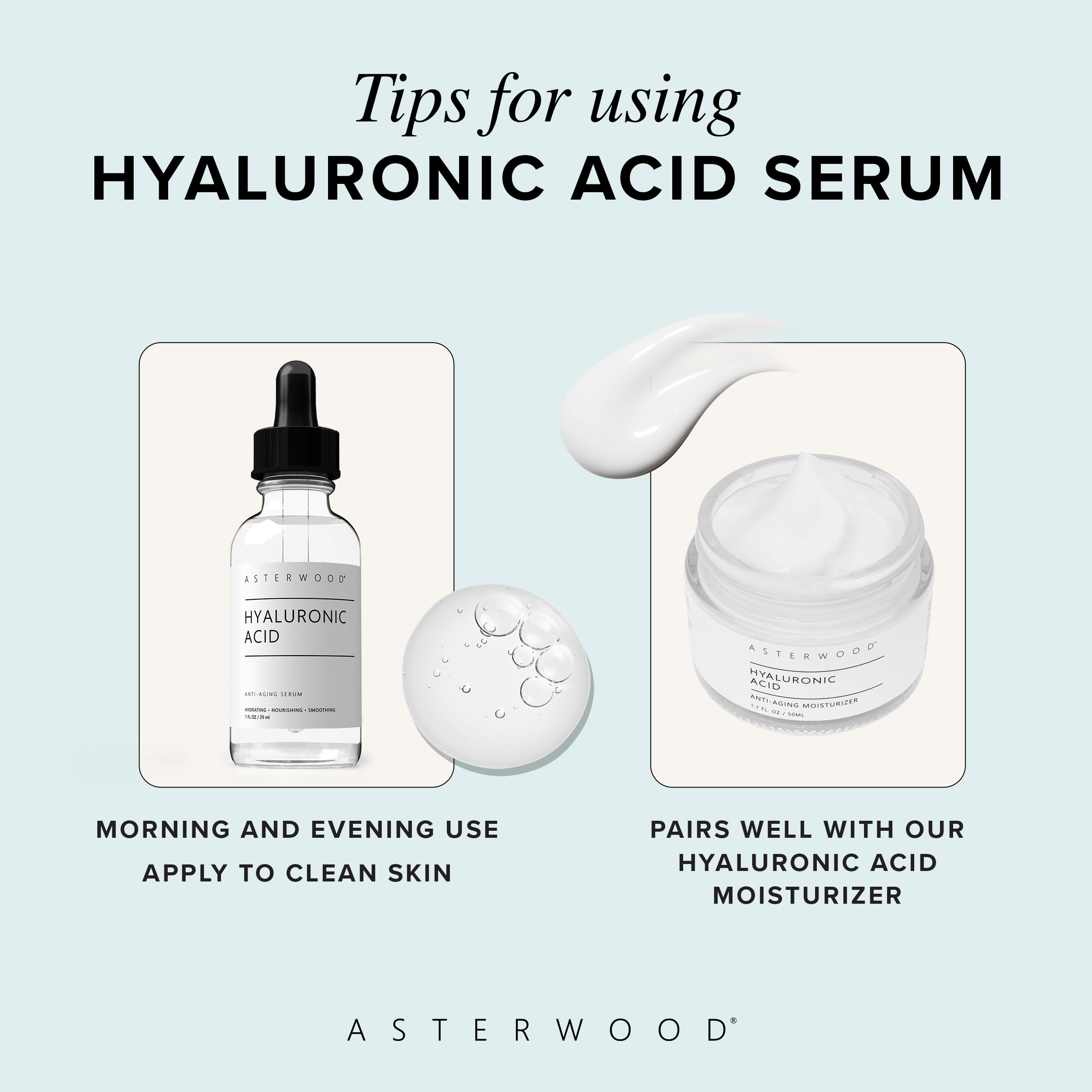 Compatibilité avec d'autres soins pour une routine efficace avec Asterwood.