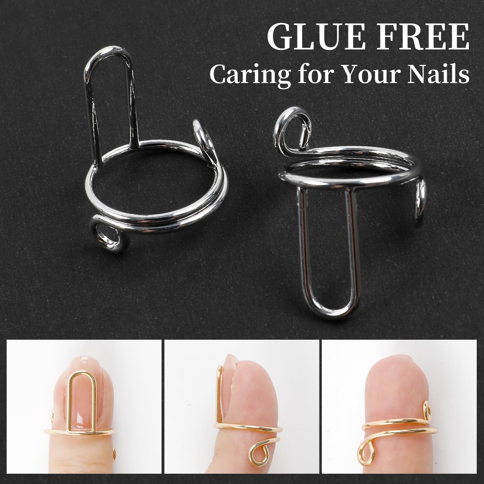 ASTONFOG Mode estetique ongles avec anneaux: embellissez vos ongles sans polissage.