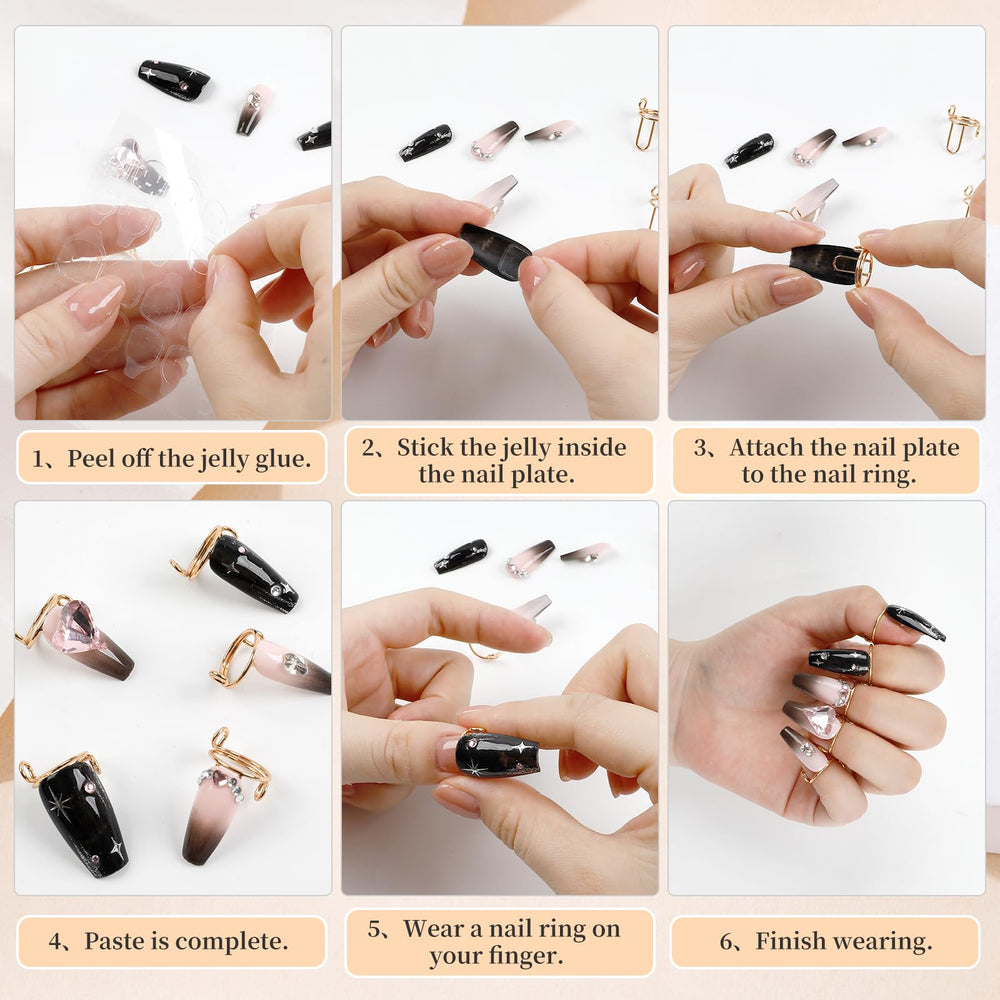ASTONFOG Tampons adhésifs ongles: application sans effort pour des looks variés.