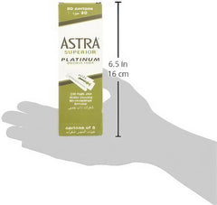 Lames Astra Platinum à double tranchant pour un usage quotidien, coupe nette et durable.